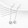 Wenjian Korean Heart-shaped Titanium Steel Earrings - 2022 Trendy Slimming Face Design for Women