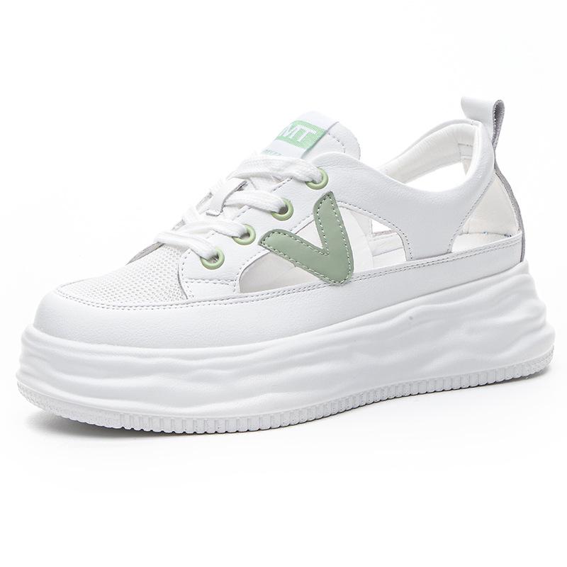 

Женские сетчатые дышащие белые туфли на платформе - Лето 2024 Толстая подошва Повседневный стиль Size 36