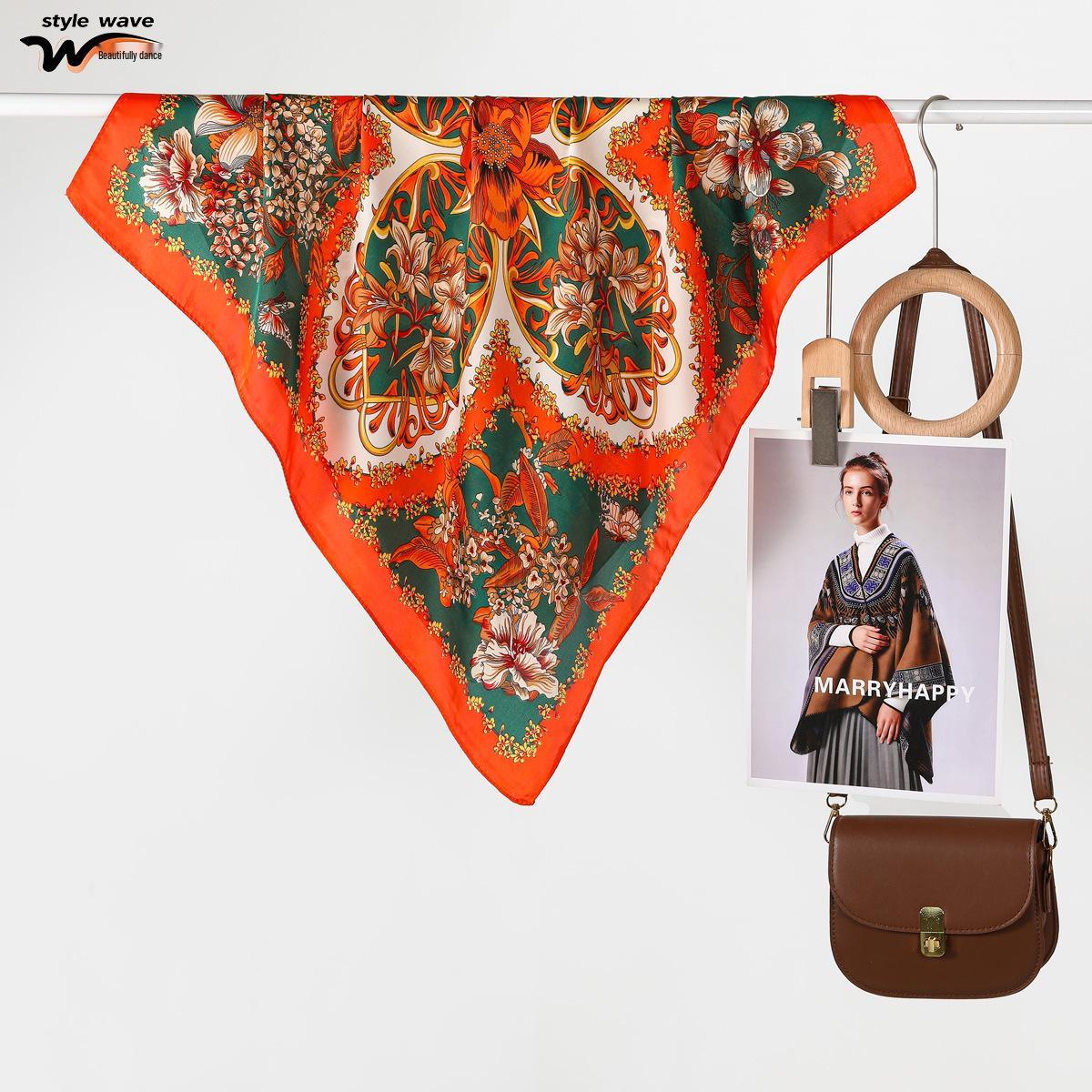

Korean Retro Small Silk Scarf for Women - Versatile Fashion Accessory for All Seasons 70*70CM