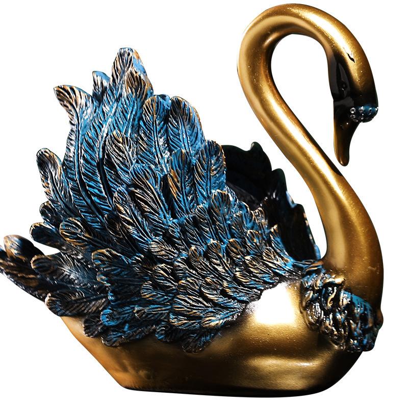 Modern Premium Couple Swan Ornaments Furniture Living Good Room Entrance Wine Cabinet TV Cabinet Resin Craft Decoration