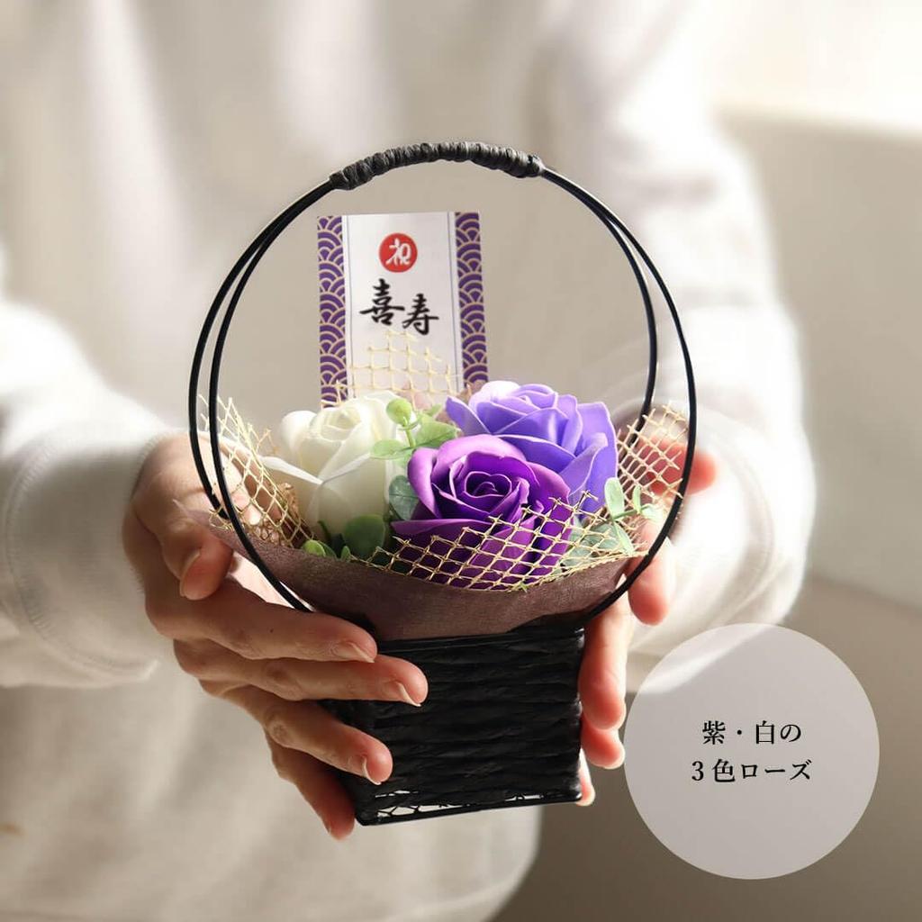 Petit Lou Longevity Bear 12cm Small Fragrance Soap 70th (Case, Flower) (1, Birthday)