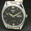 VINTAGE SEIKO 5 AUTOMATIC 6309A REFURBISHED JAPAN MENS BLACK WATCH a701703-5 R206c-a701703