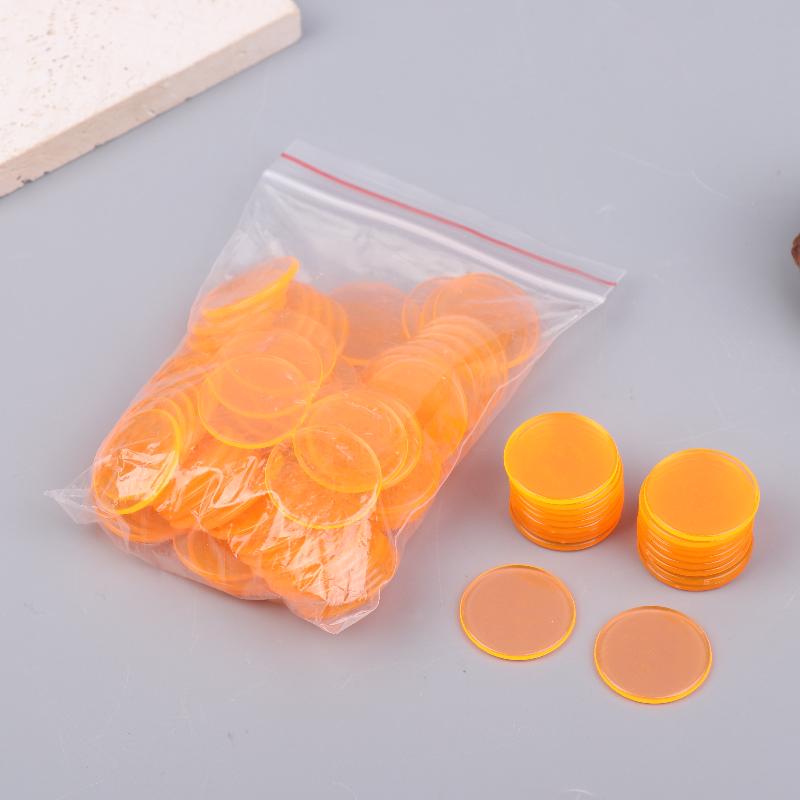 100 Stuks 25 Mm Kleur Plastic Chip Bingo Chip Montessori Interactief Leren Educatie Wiskunde Speelgoed Familie Feest Tellen Speelgoed