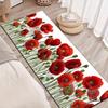 1 Stück rustikaler Stil lebendiges rotes Mohnblumen-Muster rutschfester waschbarer Teppichläufer für Eingangsbereich, Wohnzimmer, Schlafzimmer & Terrasse