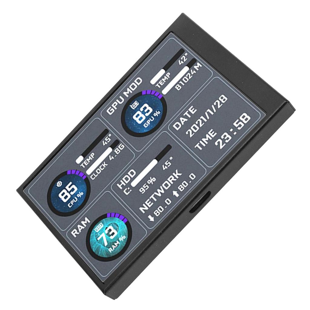 3.5inch IPS Secondary Screen USB C Computer Temperature Display Sub Screen Computer Temp Screen