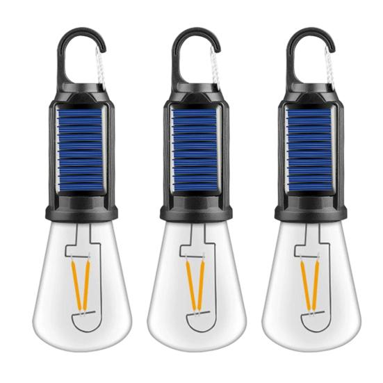 1/2/3/4Pcs Solar Rechargeable Camping Light 3 Modes Adjustable Portable Outdoor Hiking Emergency Tent Hanging LED Bulb Lamp