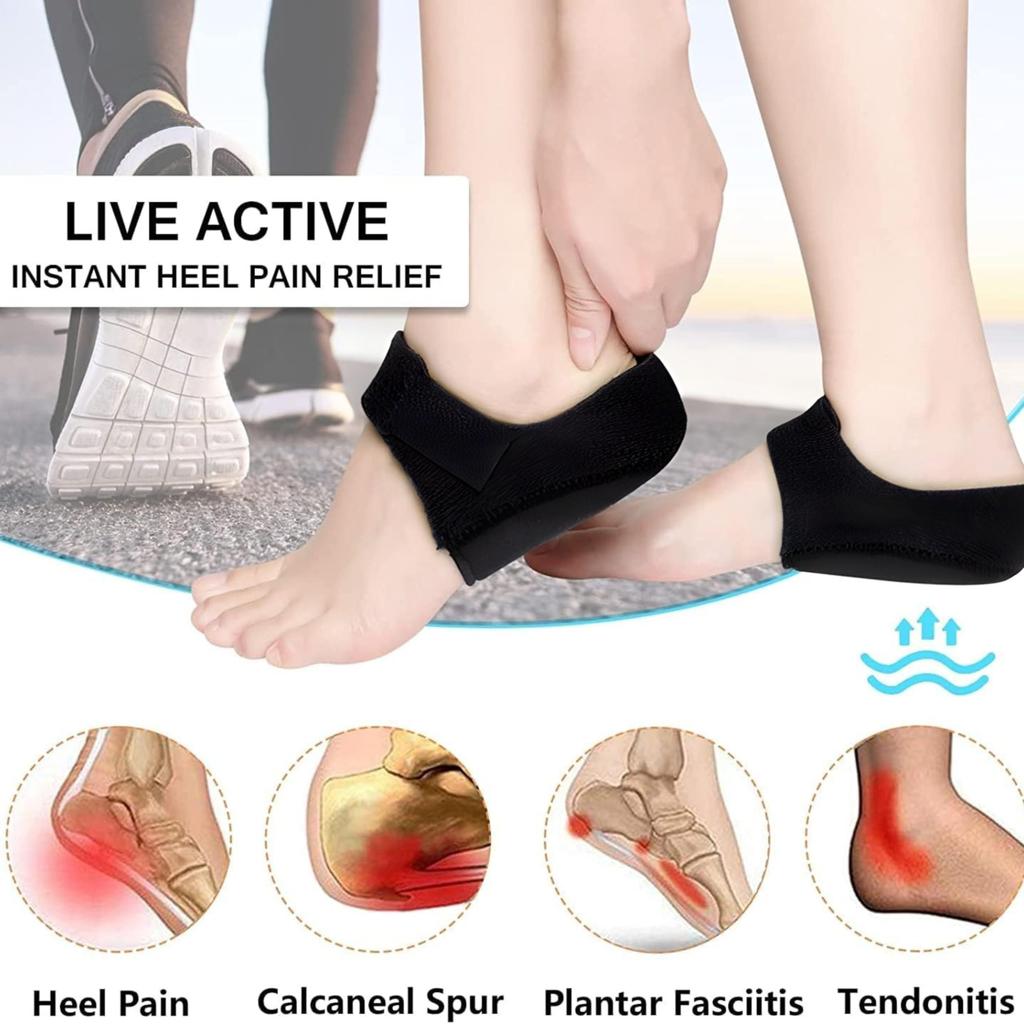 Purastep Gel Heel Cups Silicon Heel Pad for Heel Ankle Pain, Heel Spur Shoe Support Pad for Men and Women Shock Cushion Pad for Heels Cushion Heel