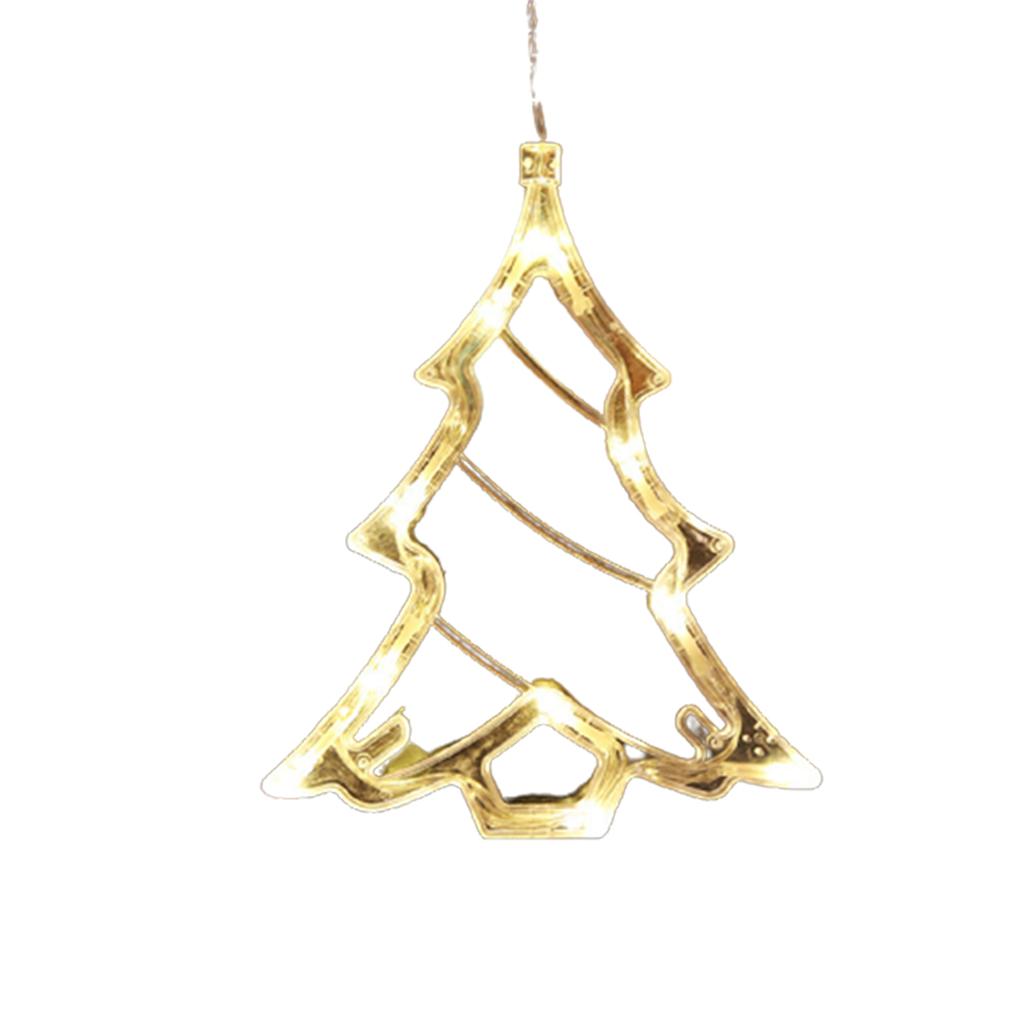 1Pcs Christmas LED String Light Sucker Christmas tree Pendant Window Ornaments  Snowflake Santa Bells Fawn Pentagram