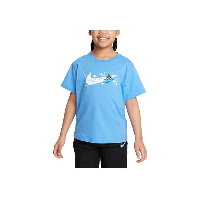 

Nike Sportswear Coral Reef Cartoon Pattern Printed Crew Neck Short Sleeve T-Shirt Kids Tops University-Blue FQ0820-412 XS