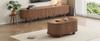 Living Room TV Cabinet with Storage Space + Coffee Table Combination, Walnut Combination In Original Wood Color, MDF, Set of 2