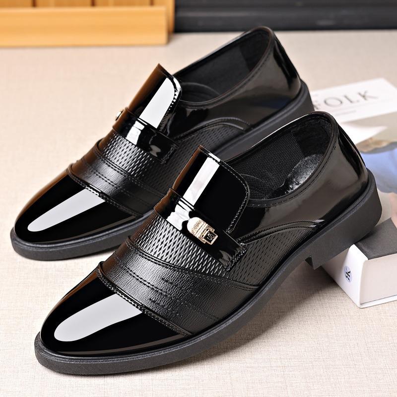 Men's Genuine Cowhide Slip-on Loafers, Mirror Finish, Comfort Lightweight Versatile Casual Shoes