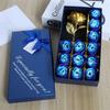Artificial Soap Rose Gift Box Gold Foil Flower 12 Scented Rose Soap Flowers Wedding Home Decoration Valentine's Day Gift