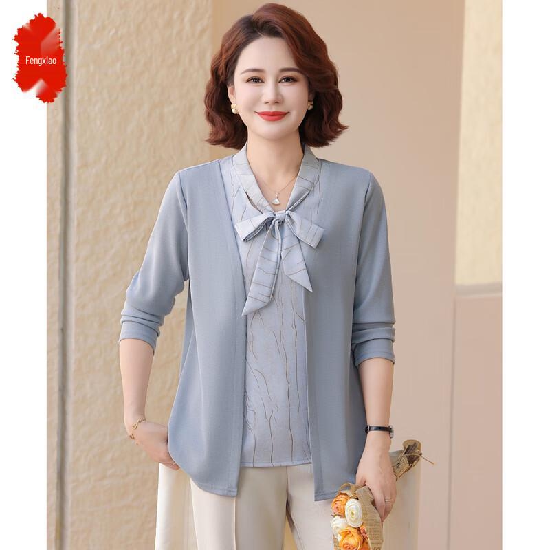 

Women s V-Neck Faux Two-Piece Knit Top 3XL