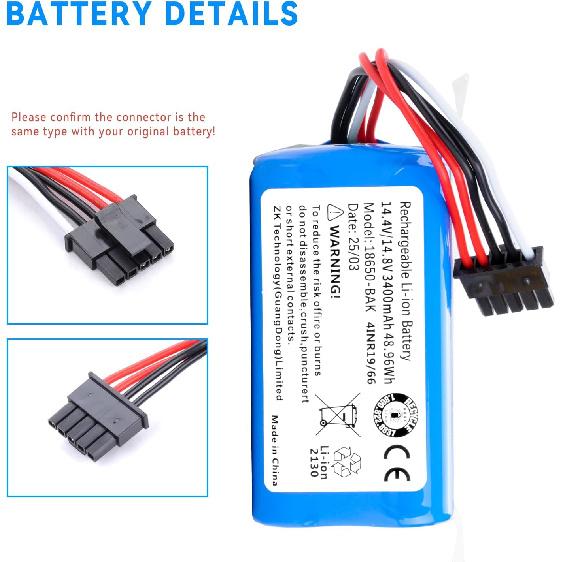 3400mAh Vacuum Battery Replacement for Eufy Omni C20 & C10 Robot Vacuum Cleaner C0914G with Tools