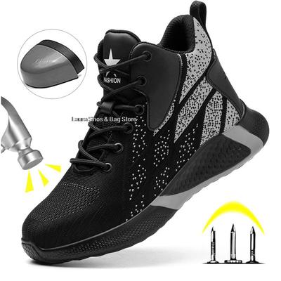 Fashion Men Safety Boots Steel Toe Work Shoes Anti-smash Working Sneakers Safety Indestructible Shoes Construction Work Boots Winter