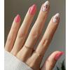 24Pz Unghie Finte French di Media Lunghezza Bordo Argentato Forma Mandorla Arrotondata Unghie Finte Riutilizzabili Punte per Manicure Semplici da Indossare