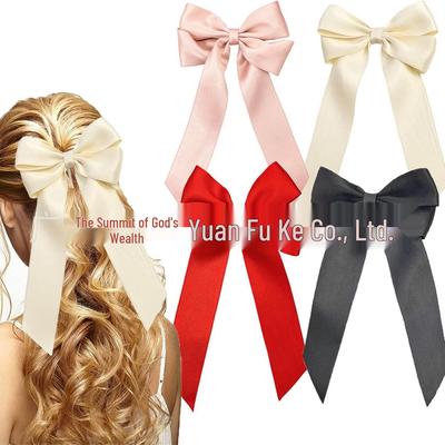 Satin Bow Hair Clip for Women - Elegant Ribbon Hairpin Accessory