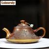 HOYIHM 111ml Luxury Yixing Purple Clay Teapots Handmade Cloud Furnace Pot Raw Ore Golden Sand Dragon Bone Mud Kettle Zisha Tea
