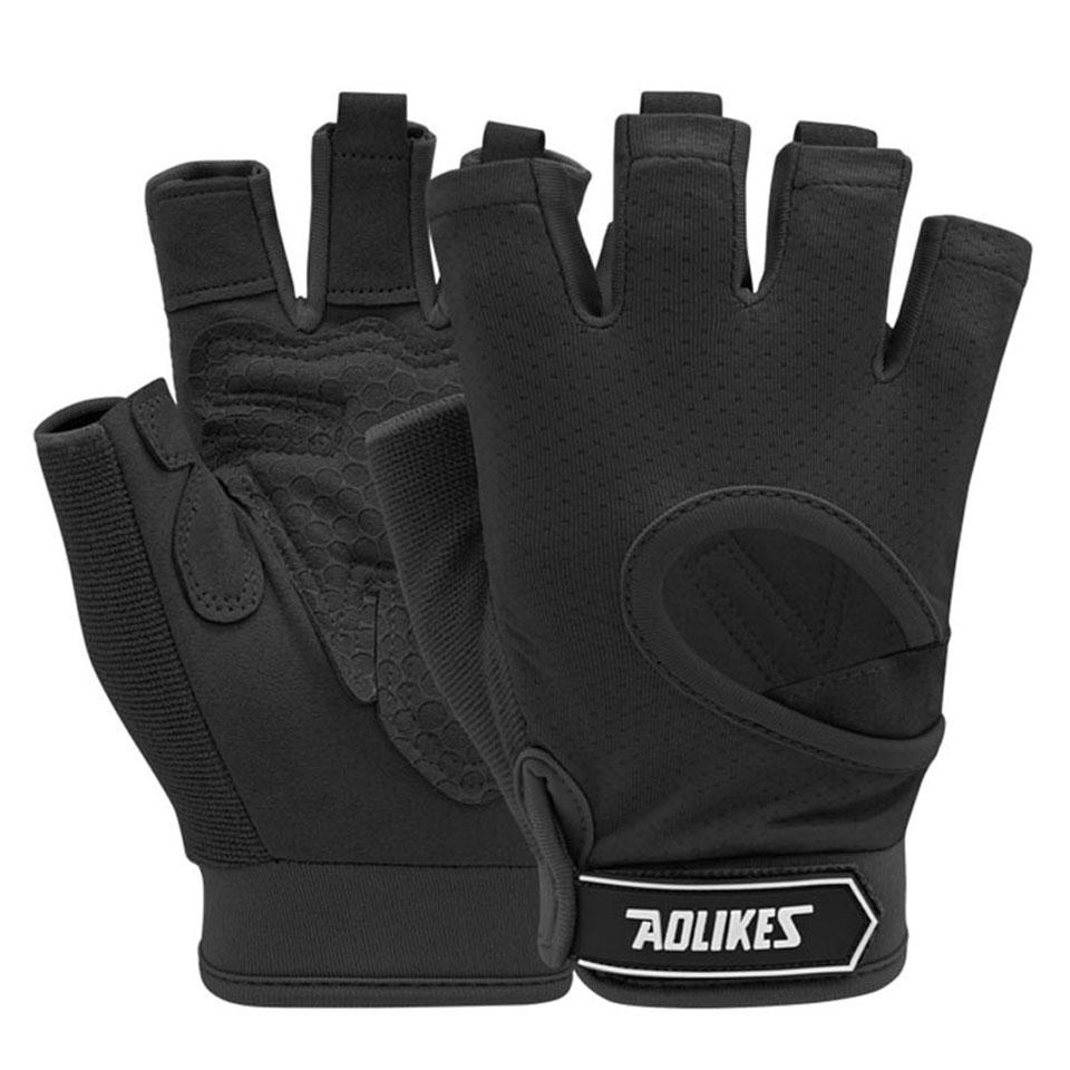 AOLIKES Breathable Cycling Gloves Workout Gym Gloves for Men Women Weight Lifting Fingerless Gloves Training Exercise Fitness