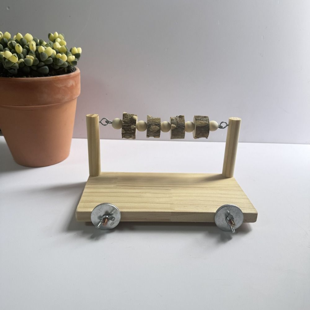 Natural Wooden Parrot Perch Stand Bite-resistance Wear-resisting Bird Paw Grinding Rack Interactive Oral Exercise Station