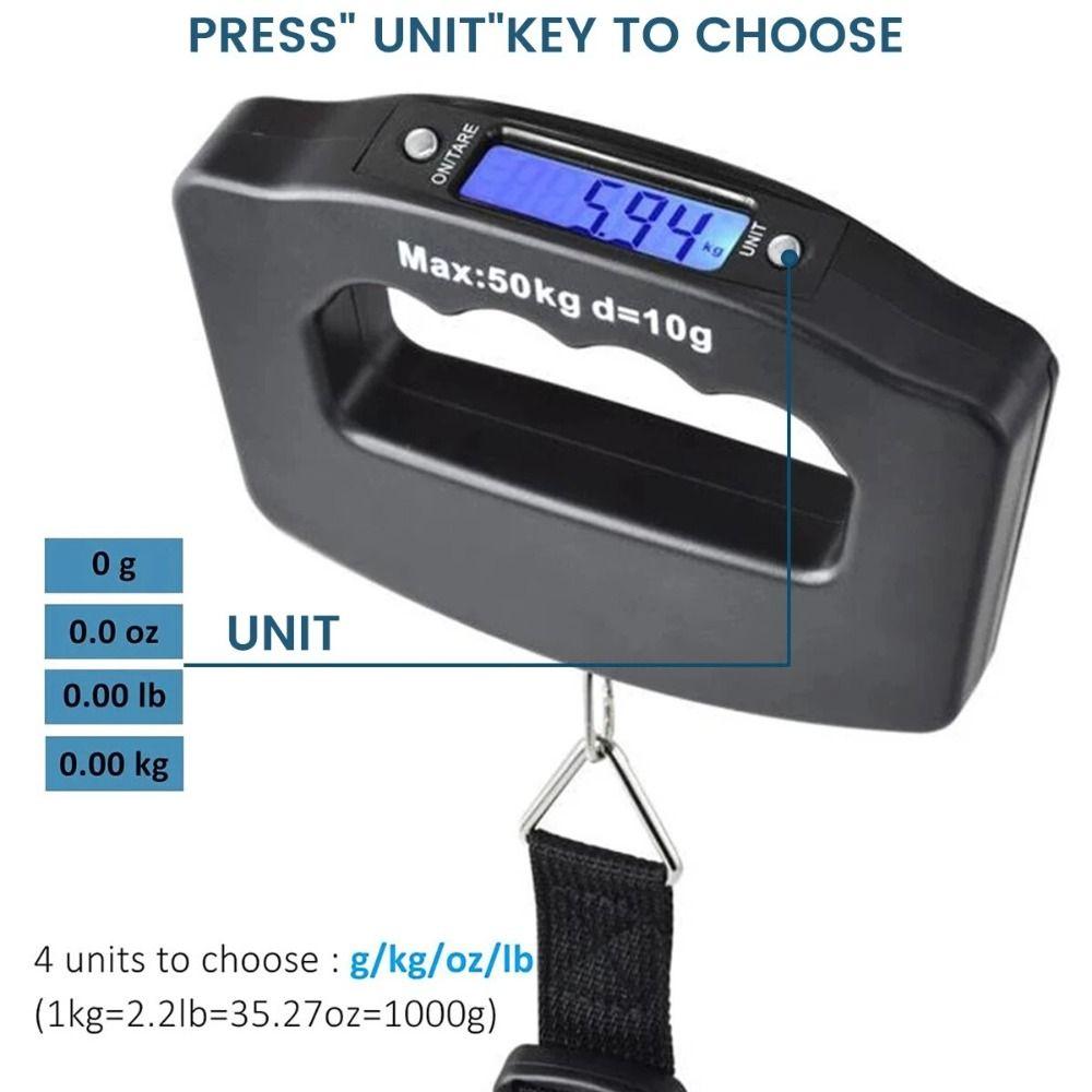 Plastics Luggage Scale Black Weight Scale Large Handle Travel Hanging Scales  Checked Luggage