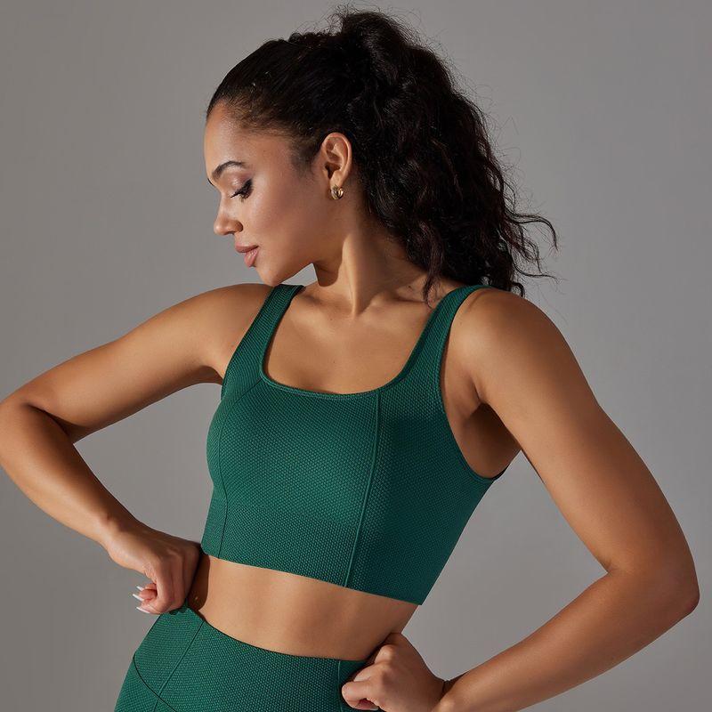Fashion Seamless Tight High Strength Bubble Wrap Sports Bra for Women Push up Beauty Back Yoga Underwear Running Workout Vest