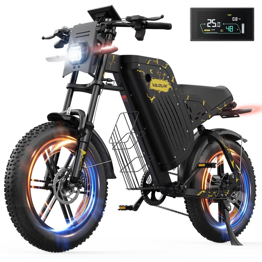 Electric Bicycle VARUN 20" 1000W Motor Full Suspension 31.5AH Top Speed 45Km/h 7 Speed X-Plorer Beast