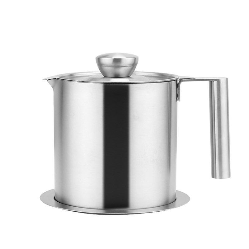 

Multifuntional Oil Storage Can with Strainer 304Stainless Steel Texture Grease Container Suitable for Kitchen Cooking