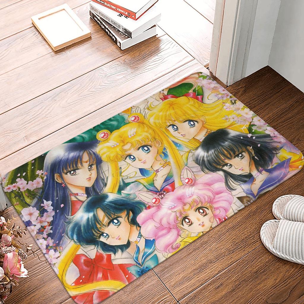 Anime Sailors Moons Luna Cat Doormat Non-Slip Entrance Bath Kitchen Floor Door Mat  Bedroom Balcony Carpet Rug