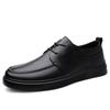 Men's Shoes First Layer Cowhide Casual Leather Shoes Men's Business Large Size Spring New Single Shoes Round Head Lace-up Small Leather Shoes