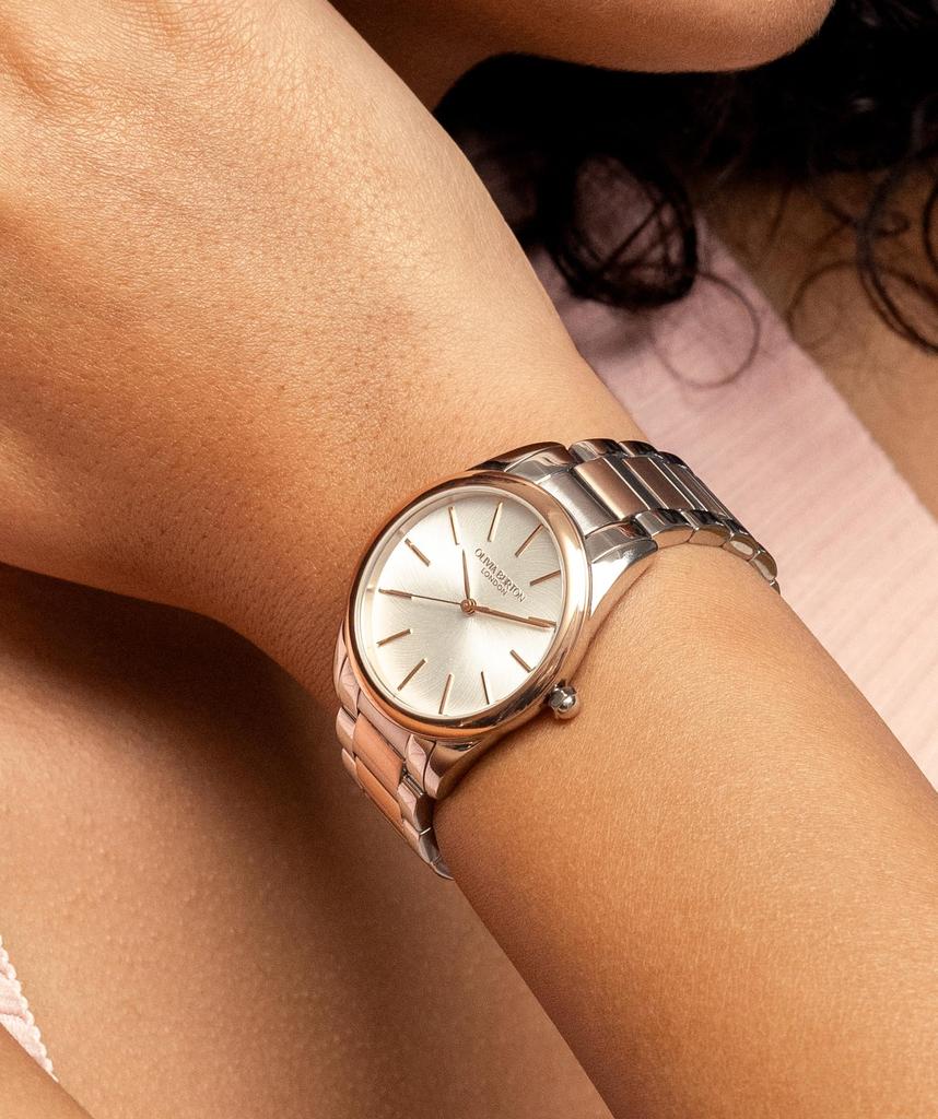 Authorized Dealer Olivia Burton Watch 24000240 Classic Glowful White Silver with Rose Gold 34mm [OLIVIA BURTON] Women's [CLASSICS] & Bracelet,