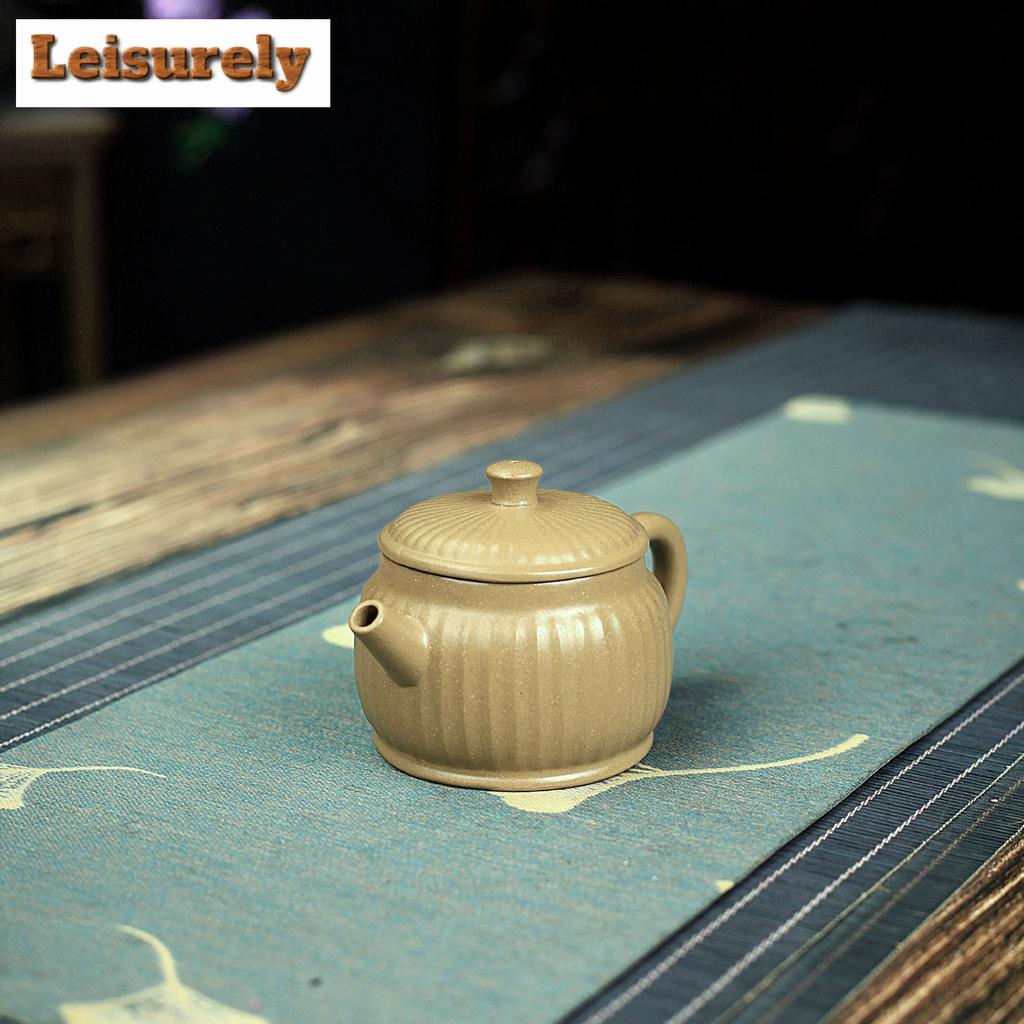 200ml Traditional Yixing Purple Clay Teapots Handmade Pot Raw Ore Dragon's Back Cyan Mud Tea Brewing Kettle Zisha Tea Set Gift