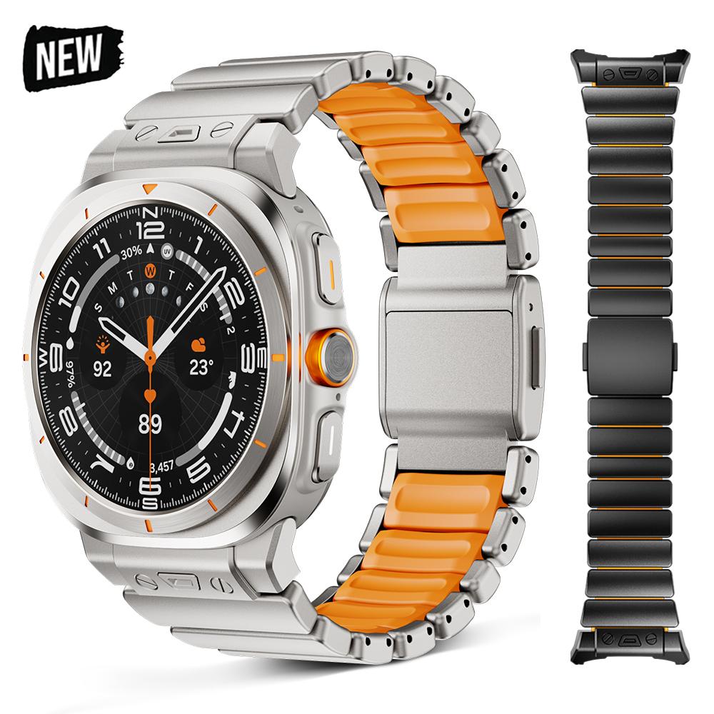 No Gaps Titanium Band for Samsung Galaxy Watch Ultra 2025 2024 Rubber Strap For GALAXY WATCH ULTRA 47mm Metal Bracelet Watchband