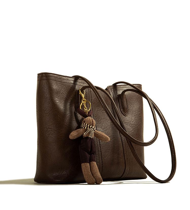 

Premium textured bag autumn retro large-capacity shoulder bag 2024 new trendy soft leather versatile commuter tote bag