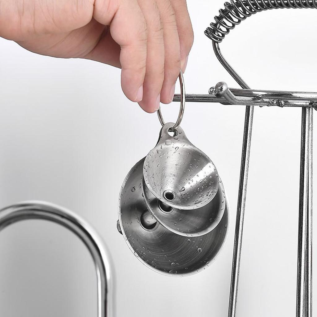 3 Pieces Stainless Steel Funnel, Stainless Steel Kitchen Funnel Set, Metal Funnel, For Separated Liquids, Cooking Oil, Seasoning Or Powder Object