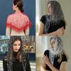 Simple Floral Printed Lace Triangle Scarf Embroidered Ethnic Style Lace Head Scarf Thin Scarf Accessories Veil Headband Women