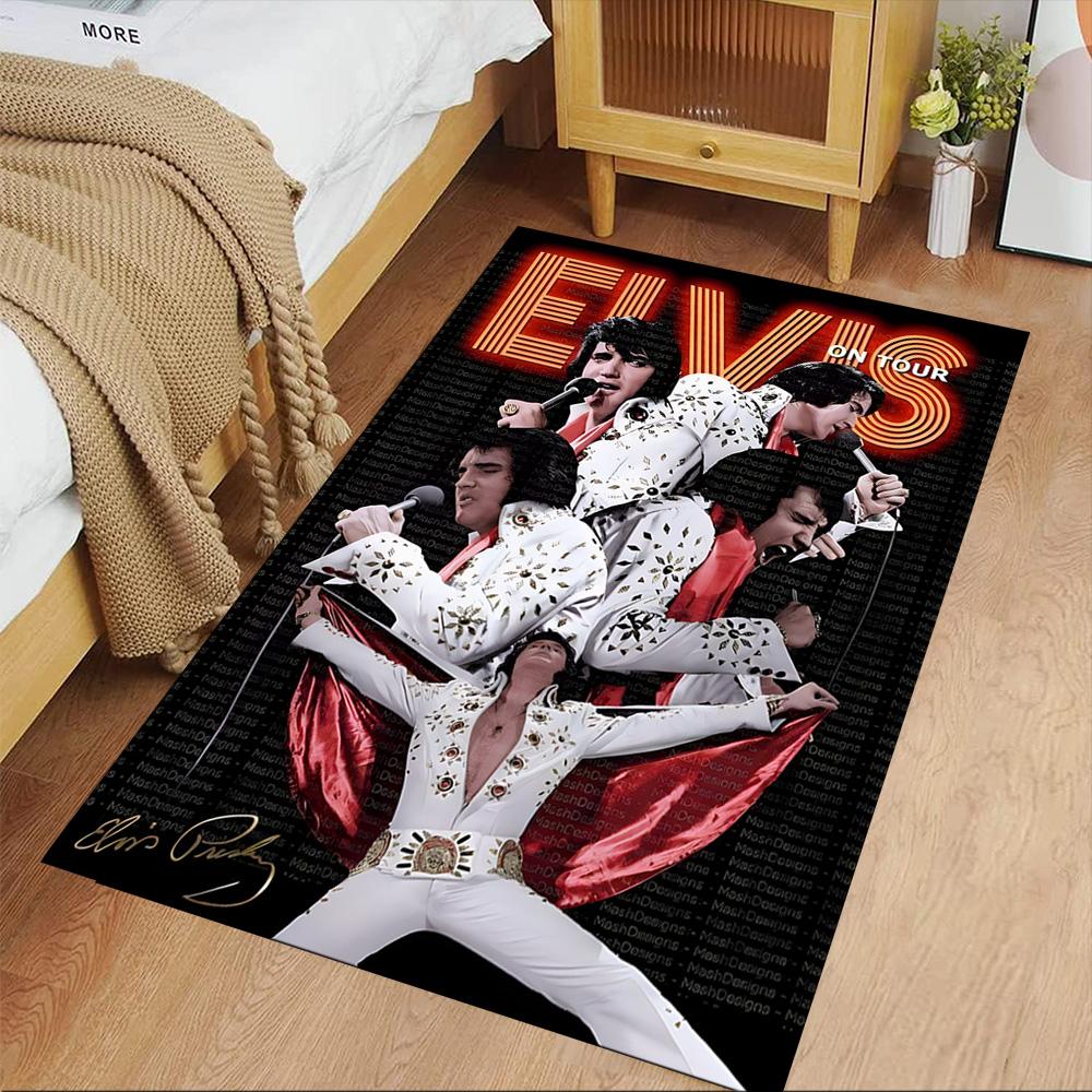 Elvis Presley Fußmatte Geeignet zur Dekoration von Zimmern Arbeitszimmern Wohnzimmern Schlafsälen Rutschfester Teppich Büros Dekorieren Perfektes Geschenk für Frauen/Männer