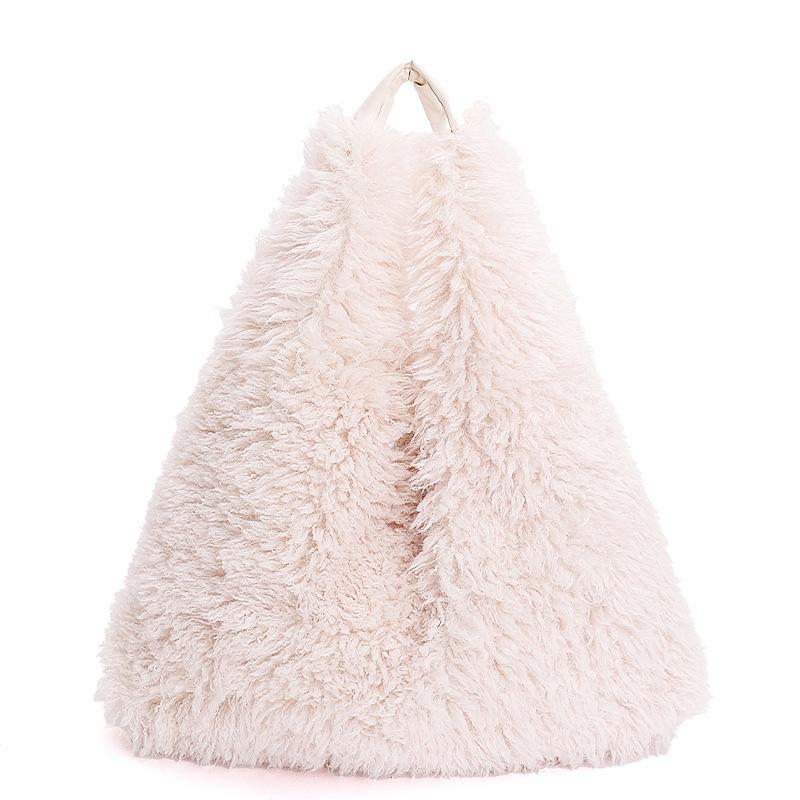 Autumn and winter new large-capacity plush bag women's versatile solid color shoulder bag commuter bag