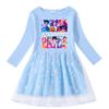 Korean Style Kpop Demon Slayer Princess Dress for Girls - Short Sleeve Mesh