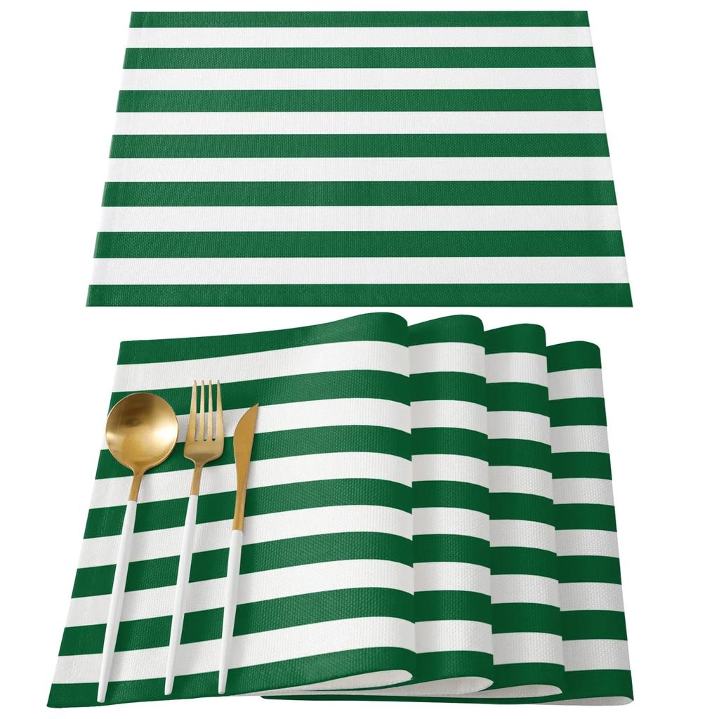 Ränder Svart Vit Enkelt Mönster Bordsmatta Köksdekoration Underlägg Bord För Bröllop Matsalsaccessoarer Bordsmatta