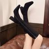 Fashion Women Boots Autumn Winter Elastic Slimming Knee-High Boots Fashion Square Toe Thick Heel Shoes for Women Side Zipper Casual Boot