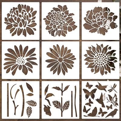 30cm, Flower Theme, Painting Template, Hand Account Spray Painting, Coloring Board, Wall Painting, Wall PET Hollow Template, Hand Copied Drawing Board