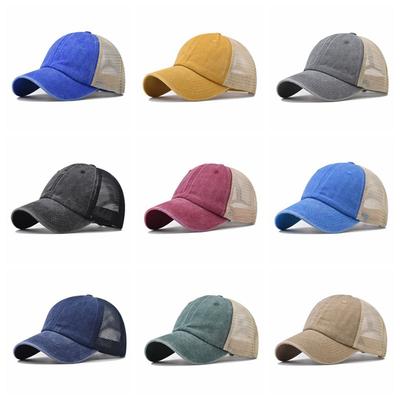 Fashion Washed Cotton Baseball Cap Uv Protection Denim Sport Hat Visor Adjustable Hip Hop Caps Summer
