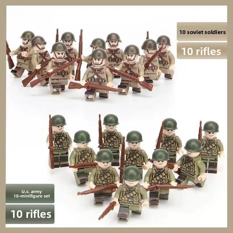 Building Blocks World War II Warrior Humanoid Dolls, Military War Educational Children's Toys, Birthday Gifts Cartoon Characters