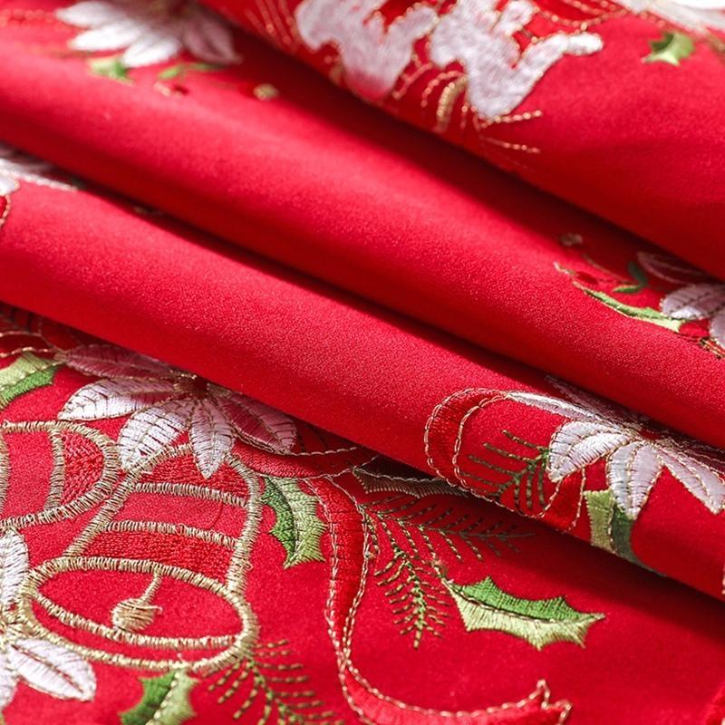 

24TE Christmas Table Runners Dresser Scarves Unique Embroidery Design Excellent Gift CN