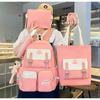 5 Pcs Backpack for Girls Teenager Travel School Backpacks Boys Children Rucksack Casual School Bags Backpack Cute Multipocket Book Bag
