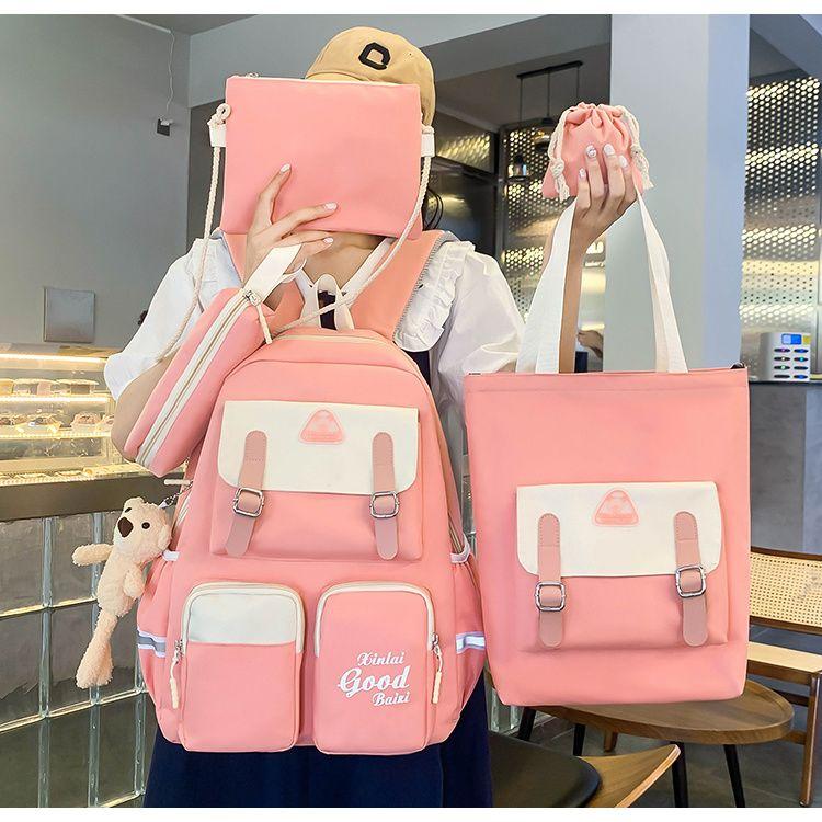5 Pcs Backpack for Girls Teenager Travel School Backpacks Boys Children Rucksack Casual School Bags Backpack Cute Multipocket Book Bag