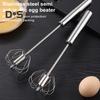 Semi-Automatic Whisk Stainless Steel Egg Beater Hand Push Rotary Egg Mixer Blender Handheld Egg Stirrer Tool Kitchen Supplies
