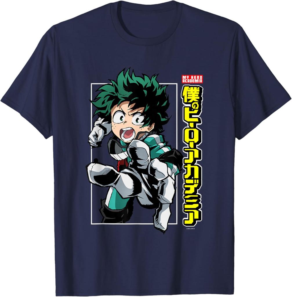 My Hero Academia Deku Action Pose with Kanji Anime Fashion Casual Funny TShirt S6XL Summer