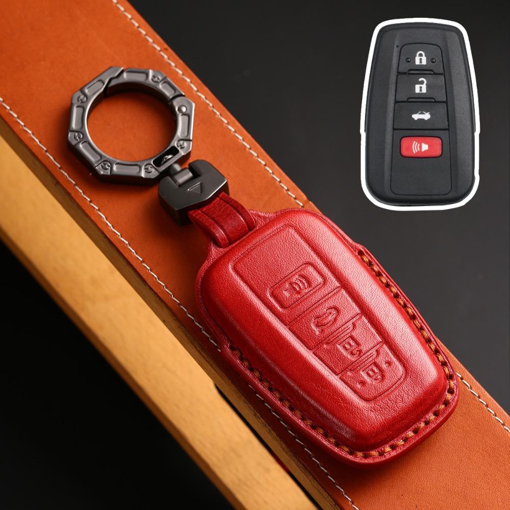 Echtes Leder Autoschlüsselhülle für Toyota Sienna Alphard Granvia Corolla Avalon Highlander Prado